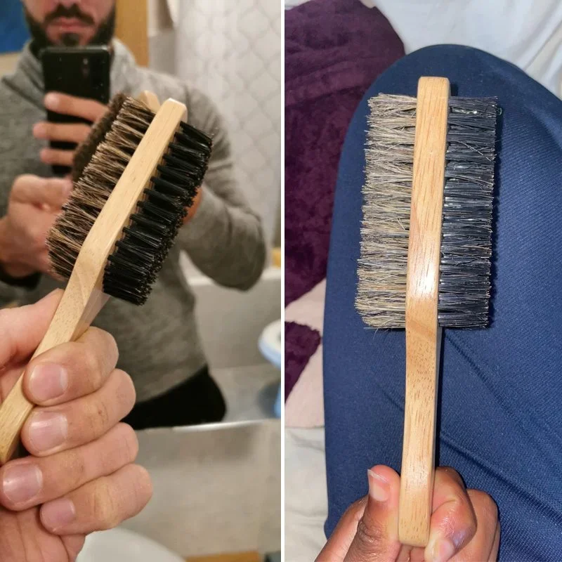 Beard Brush with Natural Woode - Men'S Grooming Essentials review and price