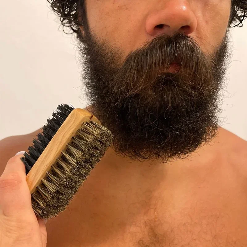 Beard Brush with Natural Woode - Men'S Grooming Essentials review and price
